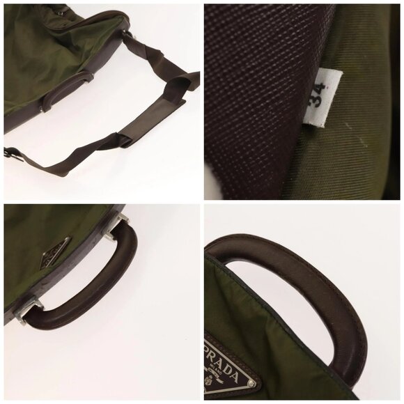 PRADA Garment Cover Nylon Khaki Silver Auth - Picture 14 of 15